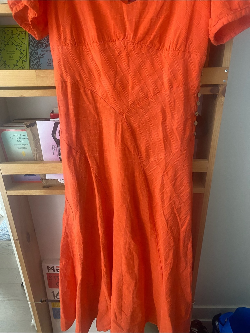 Free People Vibrant Orange Puff-Sleeve Maxi Dress - Picture 5 of 7